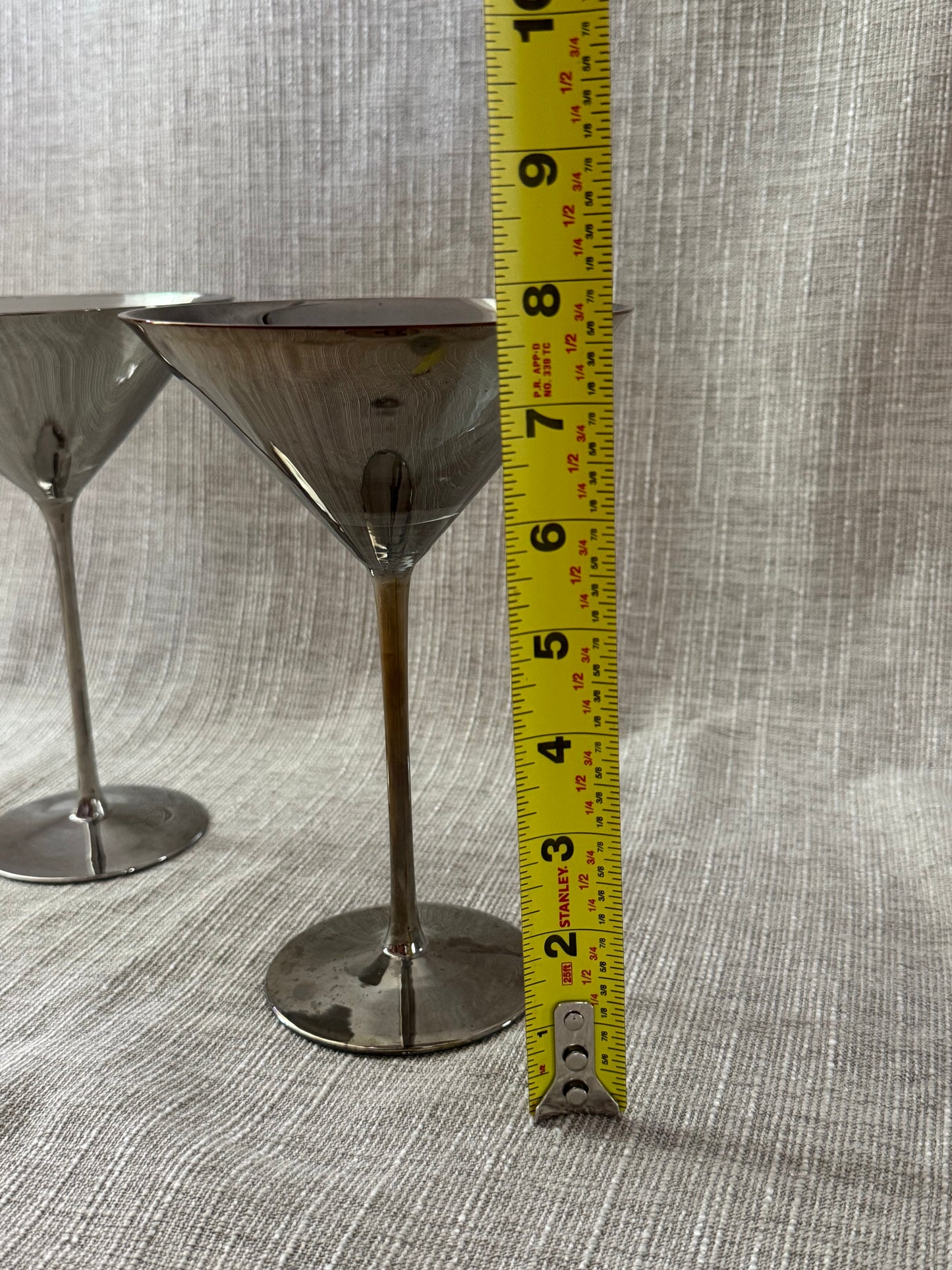 Mercury Glass Martini Glasses (set of 2)