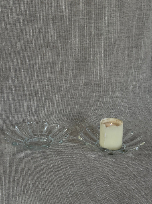 Glass Flower Saucers (set of two)