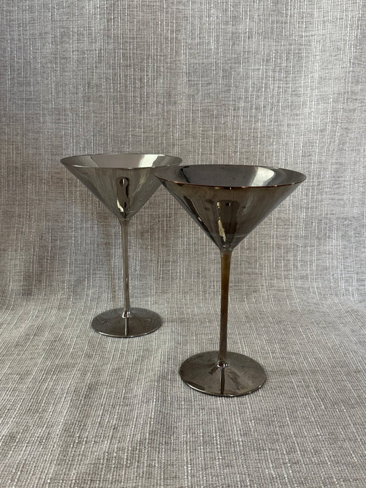 Mercury Glass Martini Glasses (set of 2)