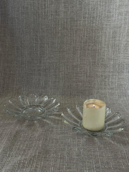 Glass Flower Saucers (set of two)