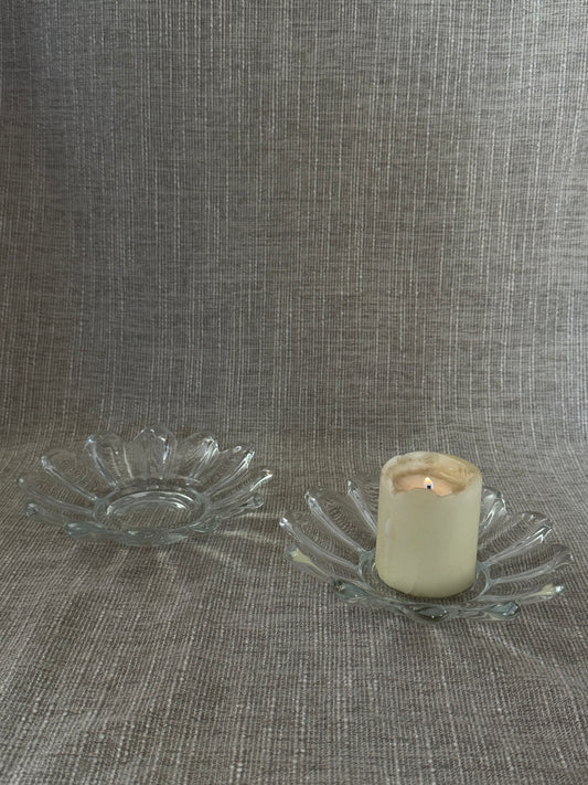 Glass Flower Saucers (set of two)