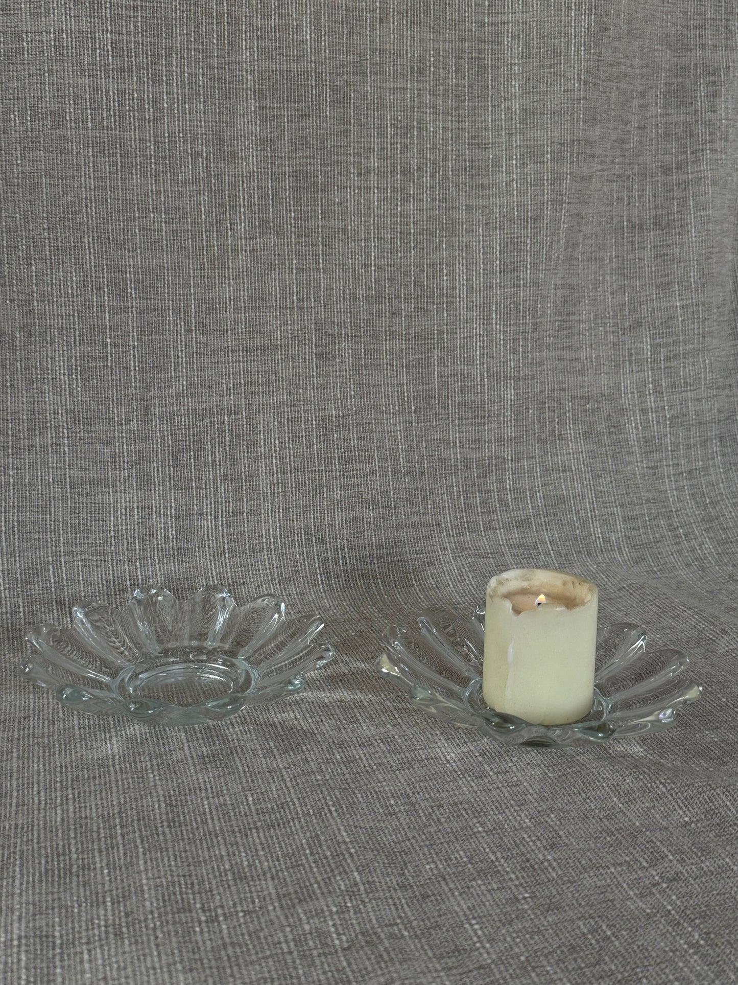 Glass Flower Saucers (set of two)