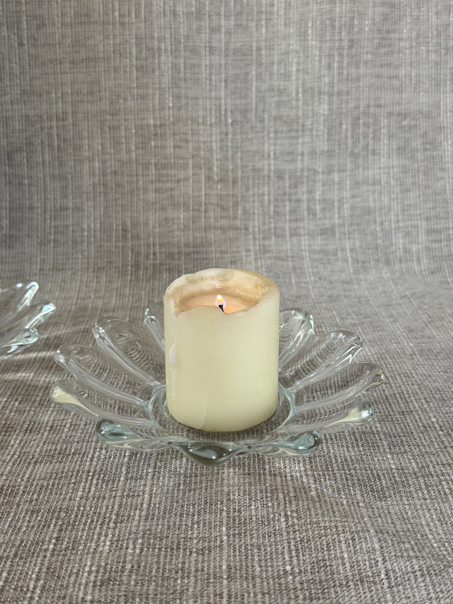 Glass Flower Saucers (set of two)