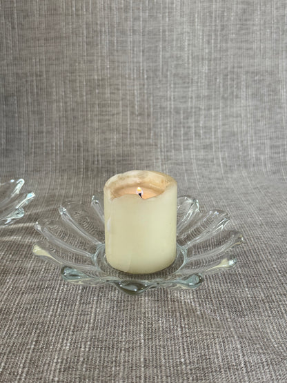 Glass Flower Saucers (set of two)